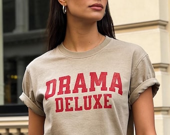 Drama De Luxe Shirt, Distressed Red Varsity Tee, Drama Queen T, Am I the drama T-Shirt, Little Miss Drama Tour