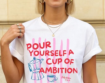 Dolly Parton "Pour Yourself a Cup of Ambition" Shirt, Retro Coffee Graphic, 9 to 5 Country Music Tee, Moka Pot, Coffee Club, Caffeine Lover