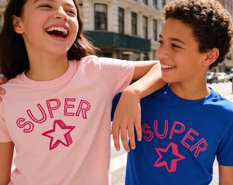 Camiseta juvenil superestrella, unisex, camiseta superestrella, camiseta icono pop, camiseta rebelde, reina punk, glamurosa, camiseta de verano, camiseta dopamina, camiseta para hermanos