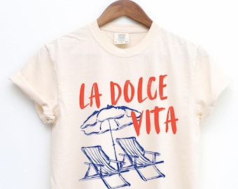 La Dolce Vita shirt, Tomato Girl summer, Limoncello, spaghetti, and coastal vibes. Retro foodie, Portofino, Amalfi Coast Shirt, Sardines Tee