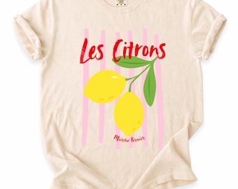 Les Citrons Tshirt, Lemon T, Limoncello French Rivera Lemon Tee, La Dolce Vita Shirt, Limone Graphic Tee, Vacation Shirt