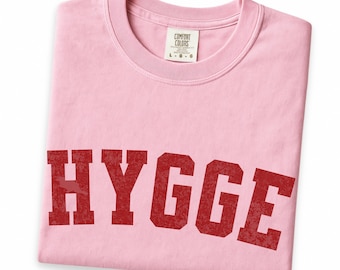 HYGGE T-shirt, Unisex Varsity Crewneck, Scandinavian Hygge, Danish Design, Minimalist Cozy Gift