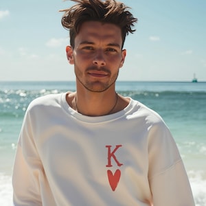 Sudadera unisex Rey de corazones, camisetas para parejas, atuendos para parejas, regalo de compromiso, camiseta de Alicia en el país de las maravillas, regalo para novio