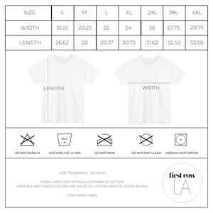 Size Guide First Row LA