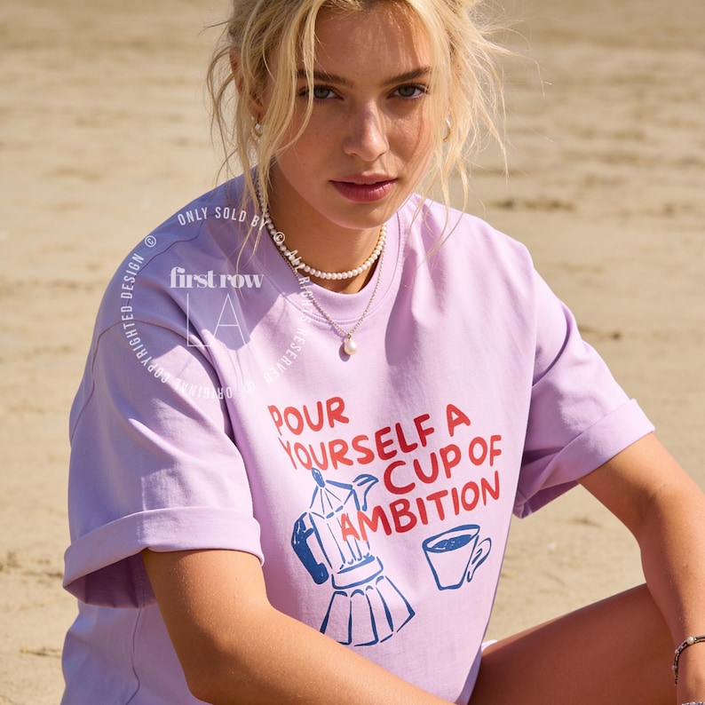 Woman wearing Dolly Parton "Pour Yourself a Cup of Ambition" Shirt, Retro Coffee Graphic, 9 to 5 Country Music Tee, Moka Pot, Coffee Club, Caffeine Lover