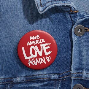 &quot;Anti-Trump-Pin &quot;&quot;Make America LOVE wieder&quot;&quot; Pin, handgemalter Druck, Politativ, Anti-Republikaner, Pro-Demokrat-Accessoire, Demokrat-Knopf.&quot;