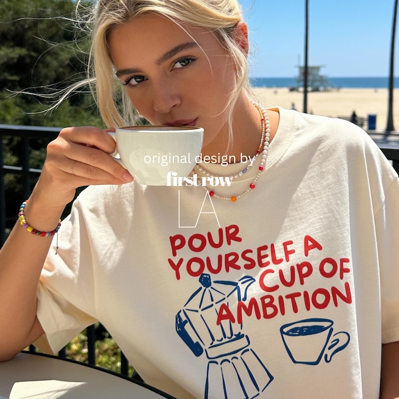 Woman wearing Dolly Parton "Pour Yourself a Cup of Ambition" Shirt, Retro Coffee Graphic, 9 to 5 Country Music Tee, Moka Pot, Coffee Club, Caffeine Lover