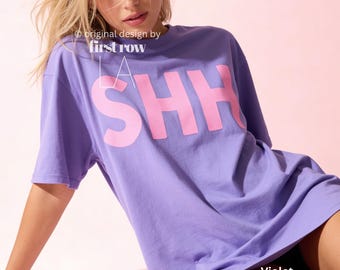 SHH T-Shirt, Shut Up shirt, Pink Lettering Tee, Funny Introvert Shirt, Librarian Teacher Tee, Book Lover Gift, Quiet Please Shirt, Sassy Tee
