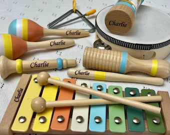 Personalized Wooden Musical Instruments for Toddlers, Montessori Wooden Toy, Toddler gifts, First Birthday gift, Educational Toy, Christmas
