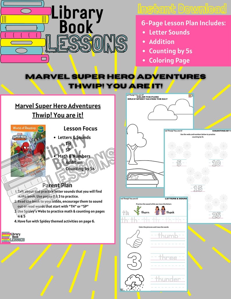 Marvel Lessons Toddler/preschool Lesson Plan Worksheet for Marvel Super Hero ...