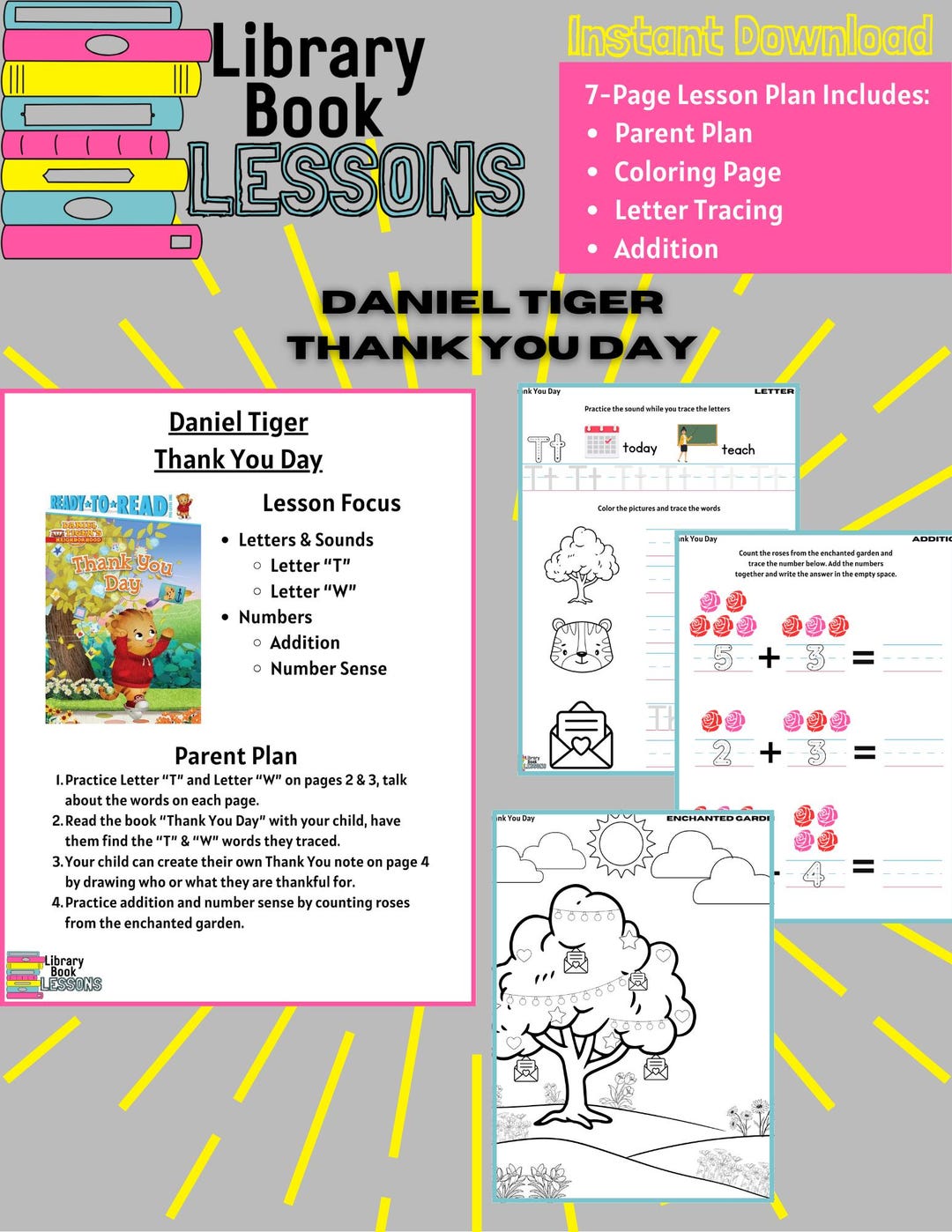 Daniel Tiger Thank You Day - Toddler Preschool Lesson Plan Worksheet ...