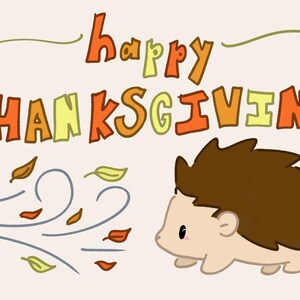 Jolie carte de Thanksgiving - illustration mignonne et unique