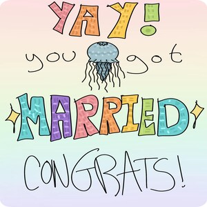 Tarjeta divertida de felicitación de boda