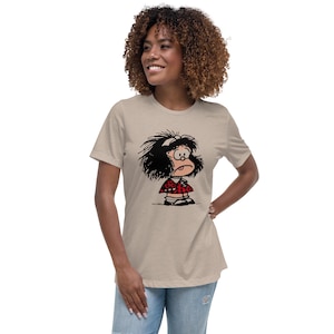 Funny Women's Relaxed T-Shirt, Comic Ulzzang Carton kawaii Casual Korean Style Blouse Top cotton T-shirt clothing streetwear
