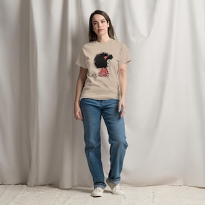 T-shirt espagnol de dessin animé mignon Mafalda, gilet de sauvetage pour femme, peut être offert en cadeau, t-shirt amusant