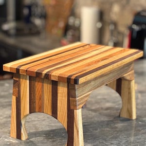 Handcrafted Mixed Hardwood Step Stool
