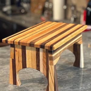 Handcrafted Mixed Hardwood Step Stool