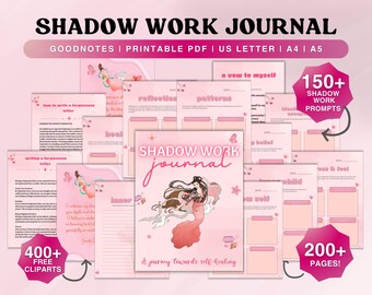 Shadow Work Journal, Mental Health, Grimoire Journal, Anxiety Healing Therapy Spiritual Journal Goodnotes Ipad,  Inner Child Journal Prompts
