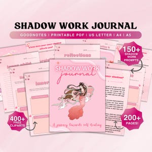 Shadow Work Journal, Mental Health, Grimoire Journal, Anxiety Healing Therapy Spiritual Journal Goodnotes Ipad,  Inner Child Journal Prompts
