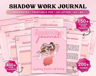 Shadow Work Journal, Mental Health, Grimoire Journal, Anxiety Healing Therapy Spiritual Journal Goodnotes Ipad,  Inner Child Journal Prompts