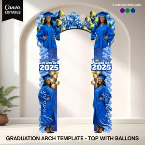 Graduation Entrance Arch Design, Editable Graduation Arch Template, Balloon Arch Template, Graduation Party Decor, Canva Template