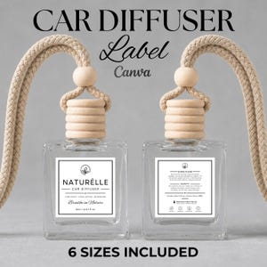 Car Diffuser Label Template, Editable Car Perfume Label, Diffuser Label For Small Businesses, Canva Template