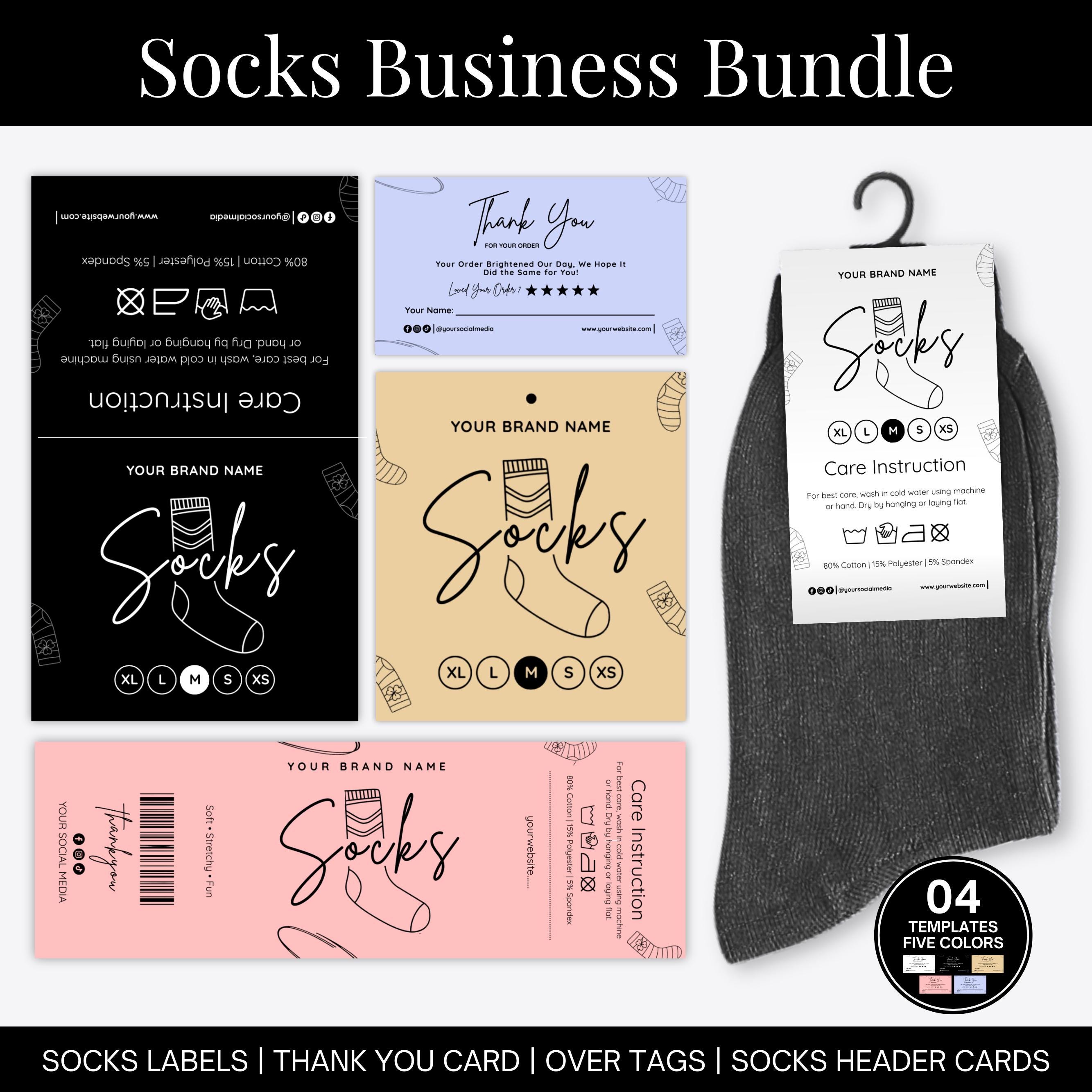 Socks Labels Bundle, Editable Socks Business Templates, Socks Labels ...