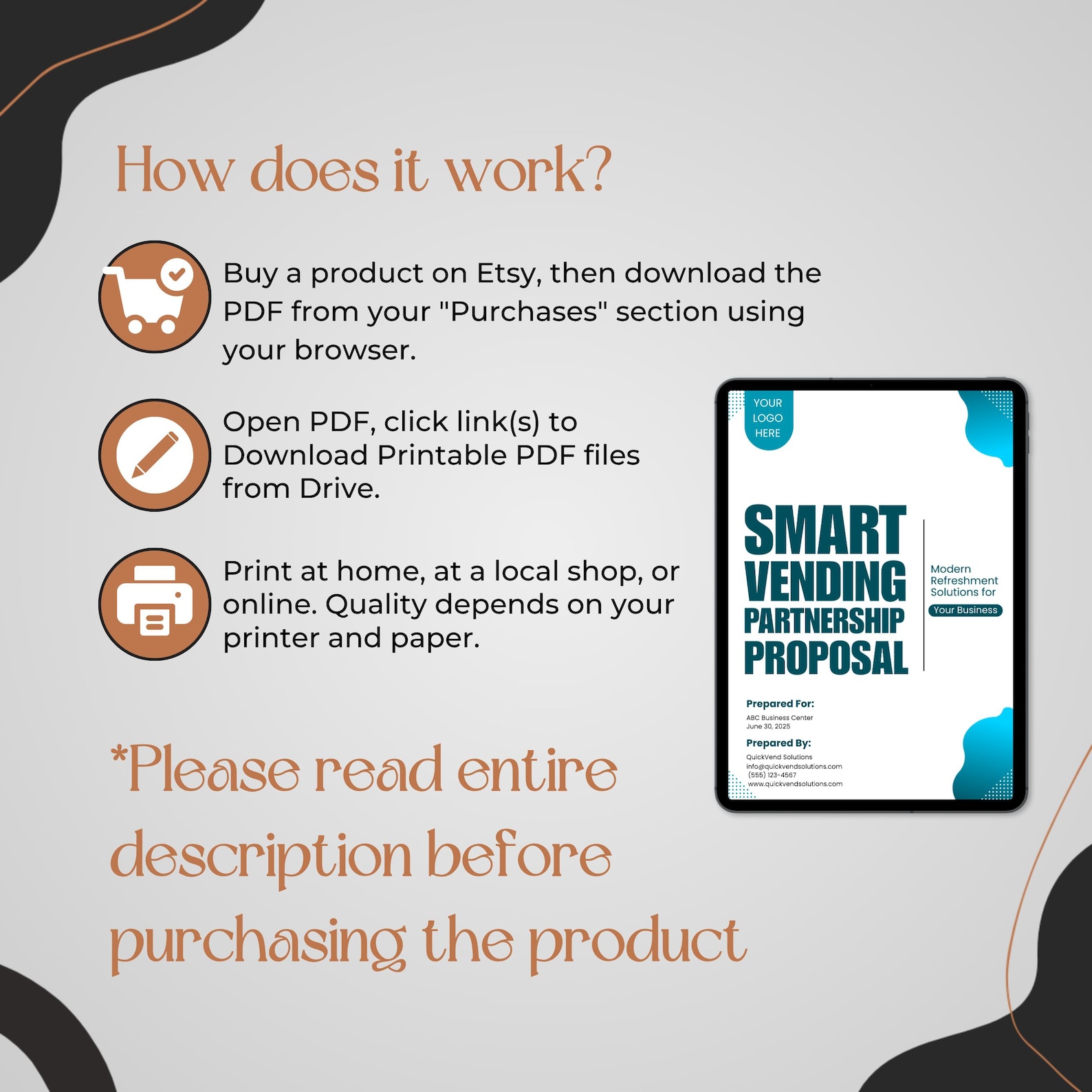 Editable Vending Machine Placement Proposal Template, Vending Machine ...