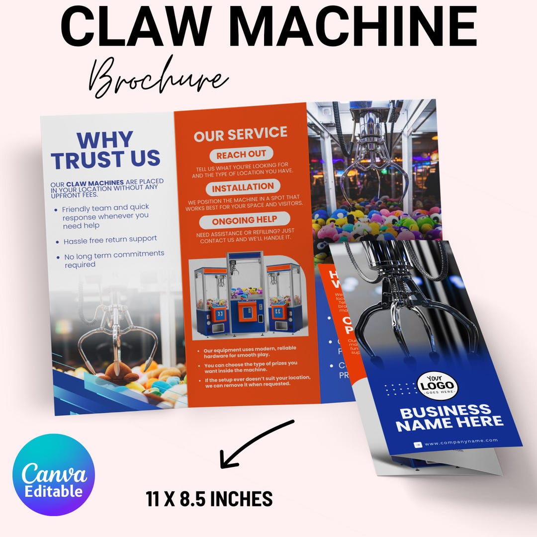 Machine Brochure Sample Claw Machine Brochure, Trifold Claw Machine Brochure Template, Claw ...