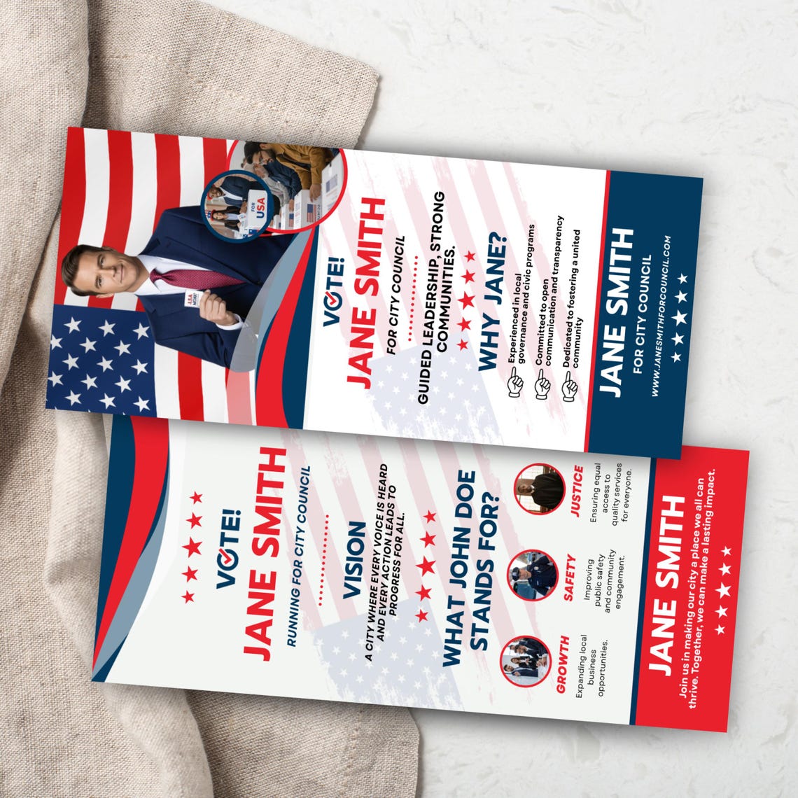 Political Campaign Rack Card Template, Election Candidate Flyer ...