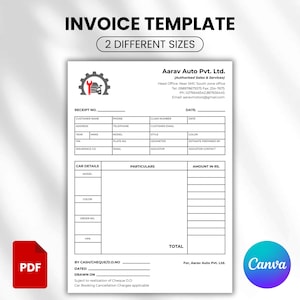 Editable Auto Repair Estimate Template, Auto Repair Invoice, Automotive Service Invoice, Mechanic Receipt Form Car Service Estimate Template