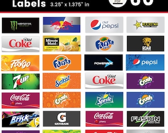 60 Vending Machine Label, High Quality Labels, Soda Pop Labels, Soft Drinks Vending Machine Labels, Drink Machine Label, Digital Download