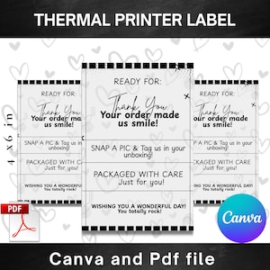 Editable Digital Thermal Printer Label, Small Business Label, Pick Up Sticker Thermal Printer, Local Sticker, Label Packaging,Canva Template