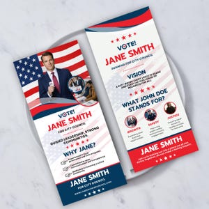 Political Campaign Rack Card Template, Election Candidate Flyer ...