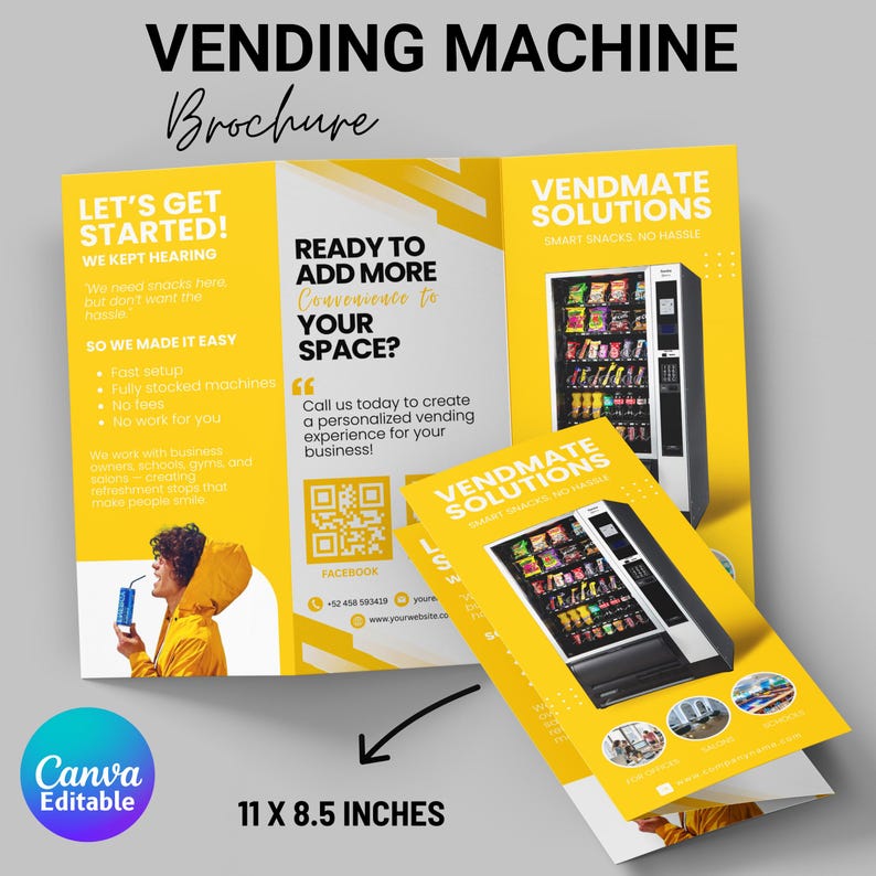 Vending Machine Pamplet Vending Machine Business Brochure Template, Vending Machine Trifold ...