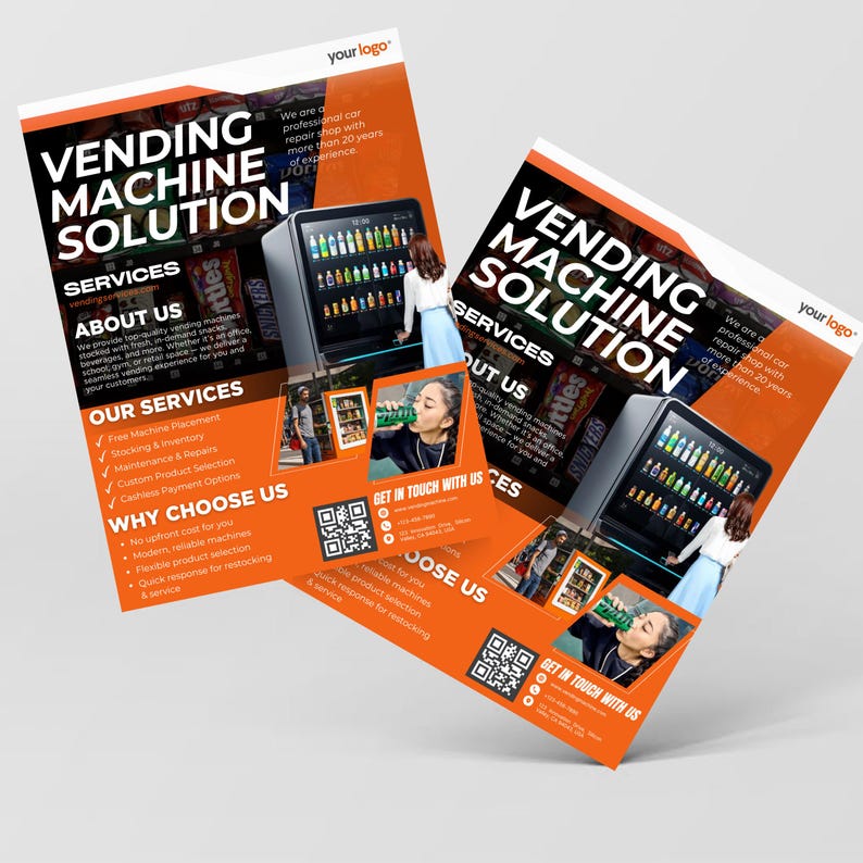 Vending Machine Business Flyer, Printable Vending Services Brochure ...