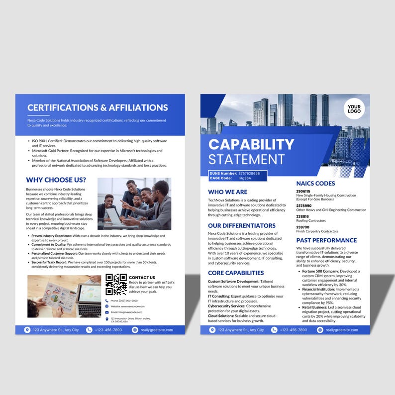 Capability Statement Template Canva, Corporate Flyer, Editable Business ...