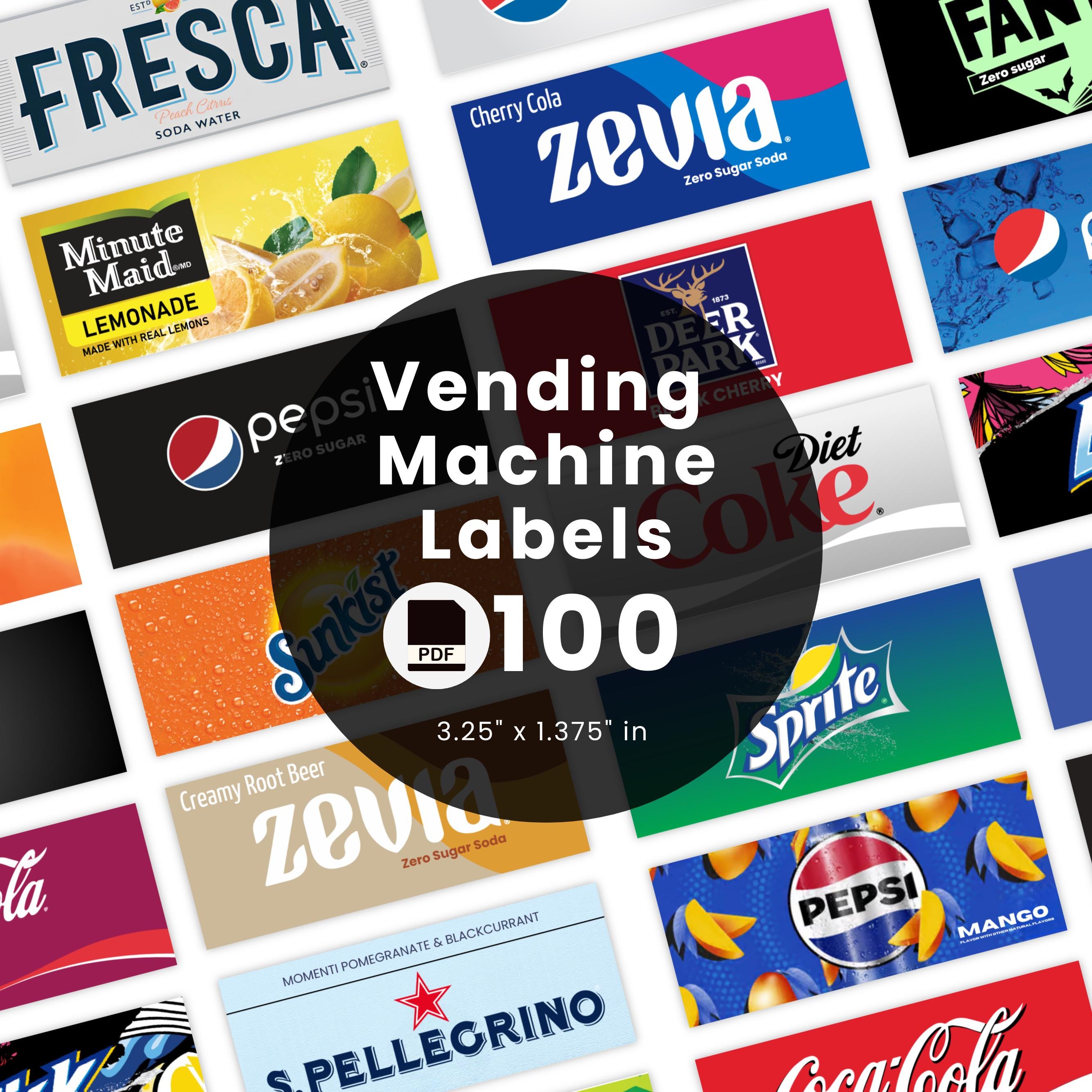 Vending Machine Label Sticker 100 Vending Machine Label, High Quality Labels, Soda Pop Labels, Soft ...