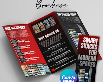 Smart Cooler Brochure for Vending Business, Editable Vending Machine Brochure, Modern Smart Cooler Flyer, Printable Smart Cooler Template