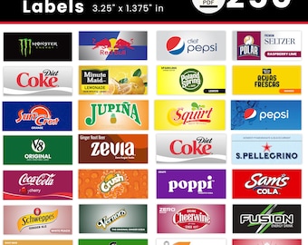 250 Vending Machine Label, High Quality Labels, Soda Pop Labels, Soft Drinks Vending Machine Labels, Drink Machine Label, Digital Download