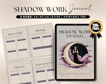 Shadow Work Journal, Mental Health, Grimoire Journal, Anxiety Healing Therapy Spiritual Journal Goodnotes Ipad,  Inner Child Journal Prompts