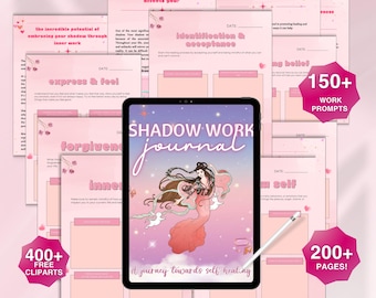 Shadow Work Journal, Mental Health, Grimoire Journal, Anxiety Healing Therapy Spiritual Journal Goodnotes Ipad,  Inner Child Journal Prompts