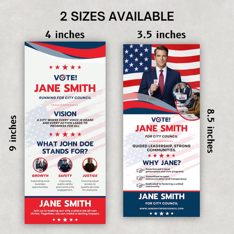 Political Campaign Rack Card Template, Election Candidate Flyer ...