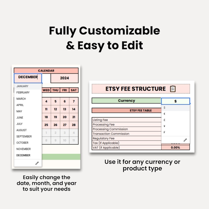 Etsy Fees & Profit Calculator, Product Pricing Calculator Google Sheets ...