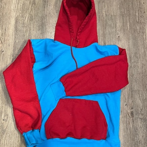 Reworked Thrifted Color block hoodie Size Medium