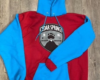 Sudadera con capucha de segunda mano reelaborada, talla grande