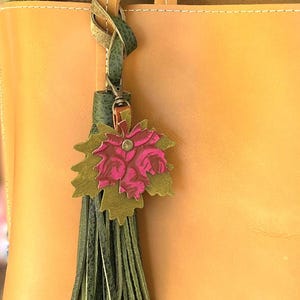 Charm de hoja de cuero personalizado: accesorio de otoño, tirador de cremallera o cierre de anilla