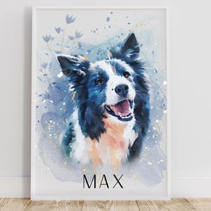 Custom Watercolor Pet Portrait Personalize Art Print Pet Portrait From Photo Pet Memorial Unique Pet Lover Gift Remembrance Digital Painting