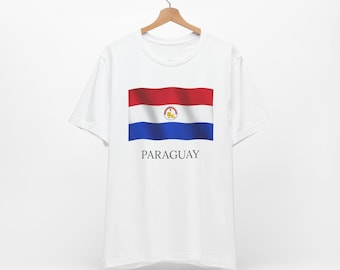 Camiseta con la bandera de Paraguay / Texto personalizado, Orgullo nacional