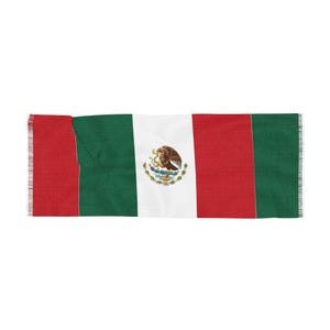 Mexican Flag Scarf, Lightweight Scarf for Festivals, Stylish Accessory for Mexican Independence Day, Multicultural Events, Vibrant Wrap